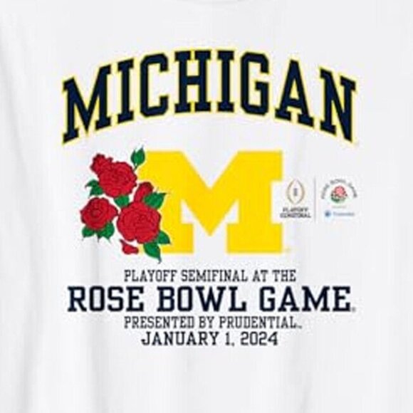 Michigan Wolverines Rose Bowl 2024 College Football Semi Final Champions Shirt - Picture 2 of 5